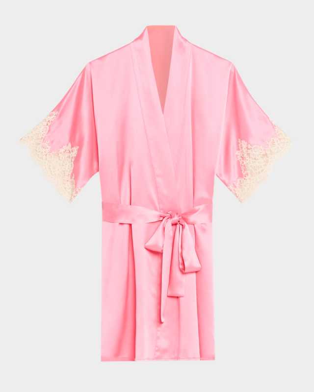 Gazebo Lace-Cuff Short Silk Rob